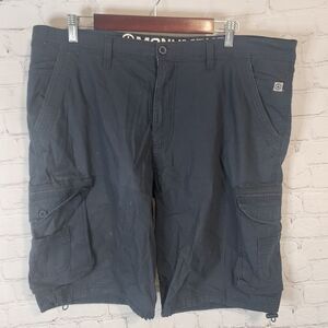 Men's Monument Black Cargo Shorts, Size 38